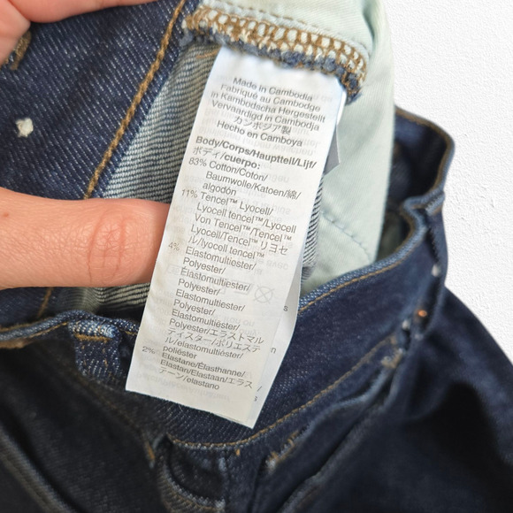 Madewell 9" Dark Wash Stretch Tencel Denim Mid-Rise Skinny Jeans Size 24 - Picture 6 of 10